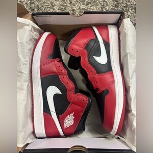 Jordan 1 Mid "Black/White/Gym Red" Men's Shoe Size 13